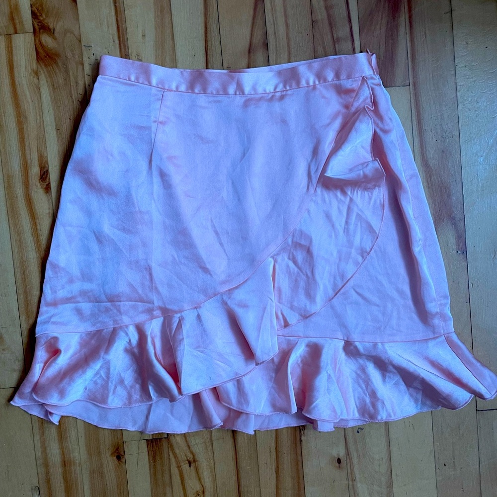 Sugar thrills pink satin mini skirt